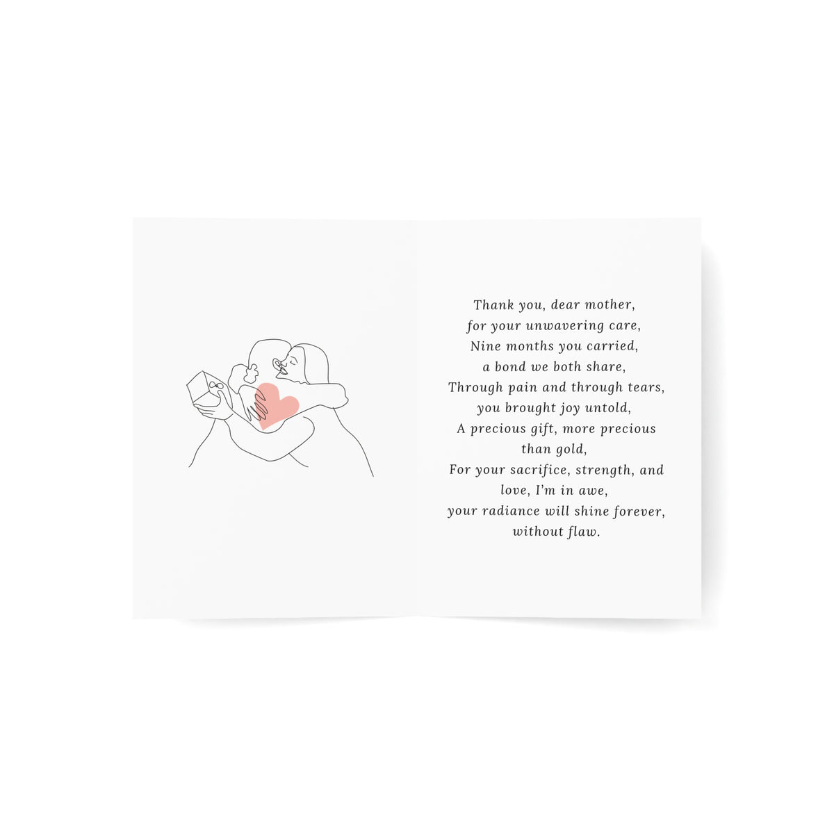 To My Mother Happy Matressa Thank You for Your Labor Greeting Card