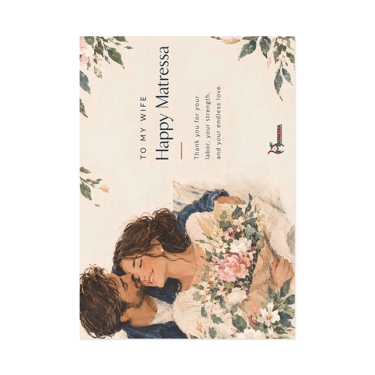 Happy Matressa Anniversary Fine Art Postcard for Wife