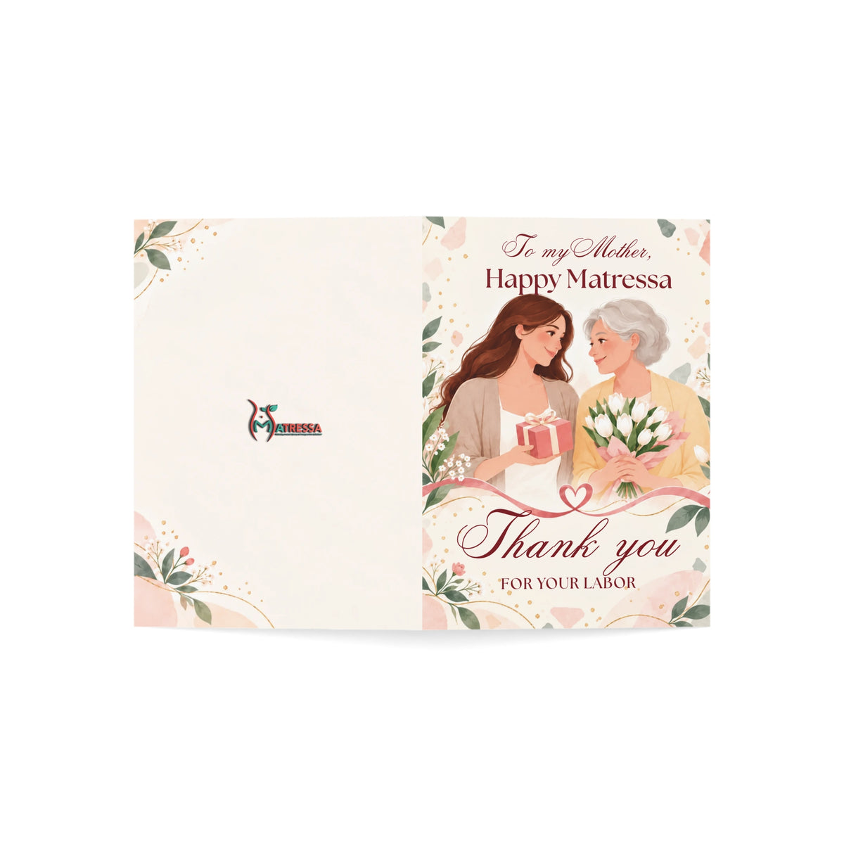 Happy Matressa – Thank You for Your Labor | Mother & Daughter Greeting Card