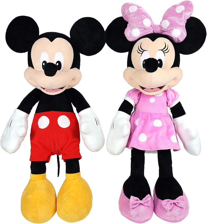 Disney Junior Mickey Mouse Jumbo 25-inch Plush Minnie Mouse Doll, Pink, Super Soft Plush, Kids Toys for Ages 2 Up by Just Play